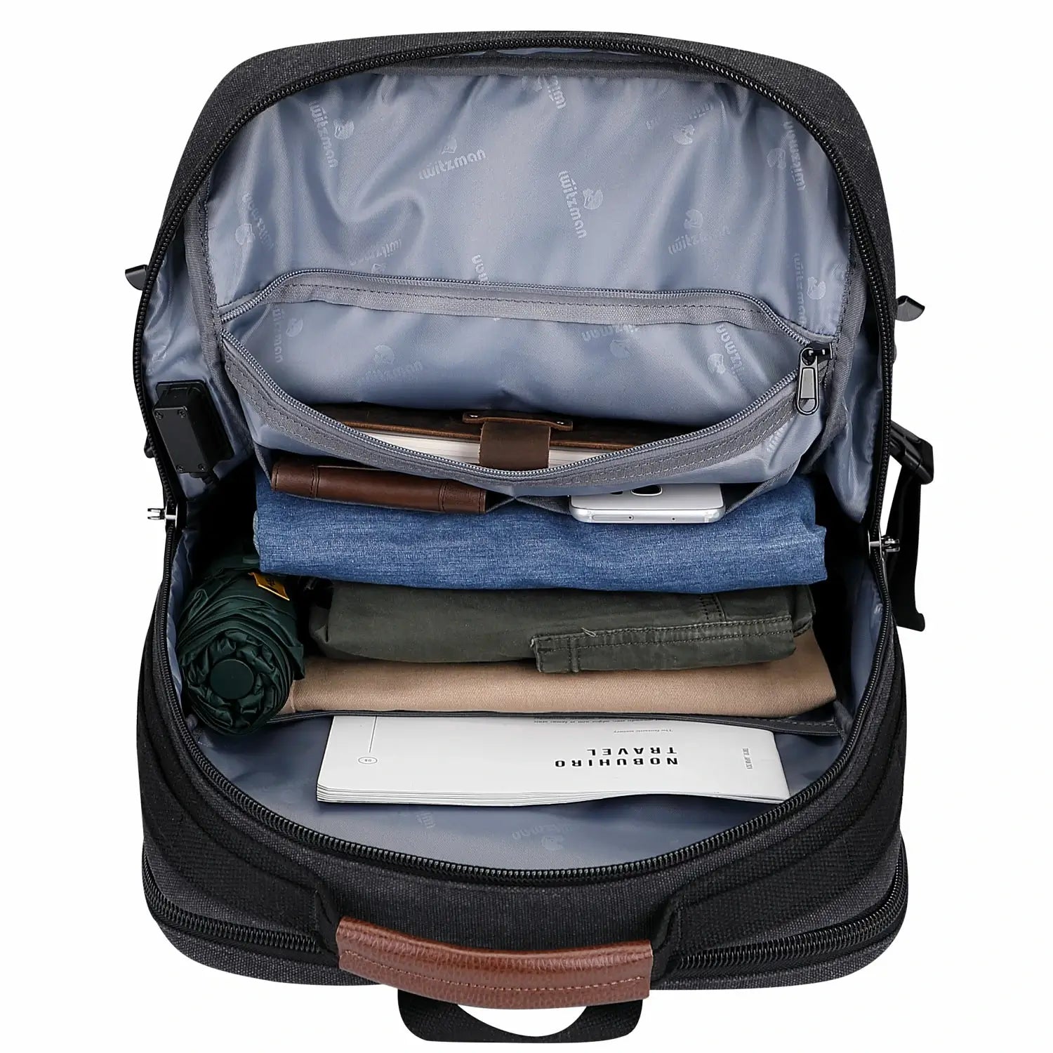 Men’s Canvas Travel Backpack TSA Vintage Carry-On Bag A8012