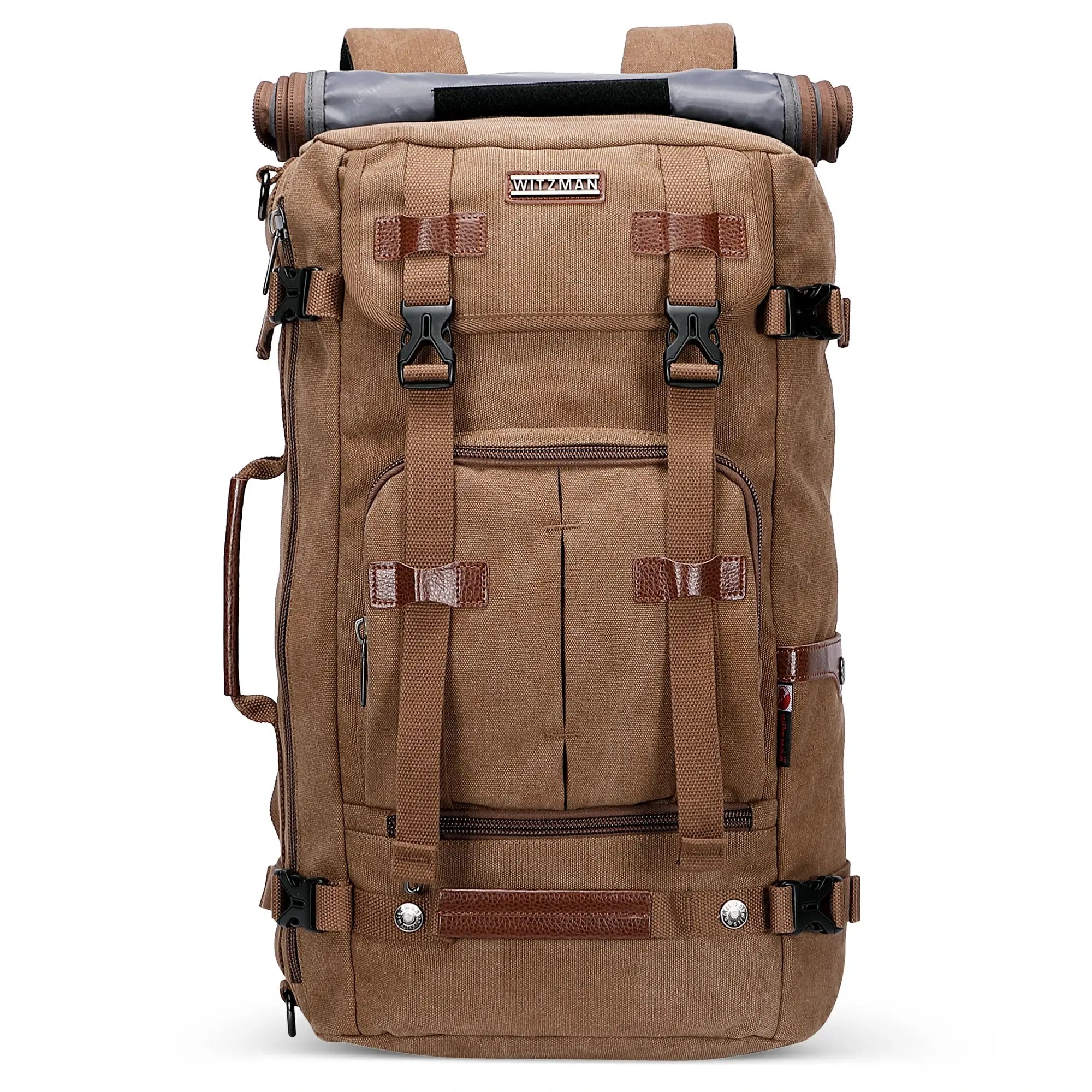 witzman best carry-on backpack for international travel backpacks brand brown bag for men weekender bag #color_brown