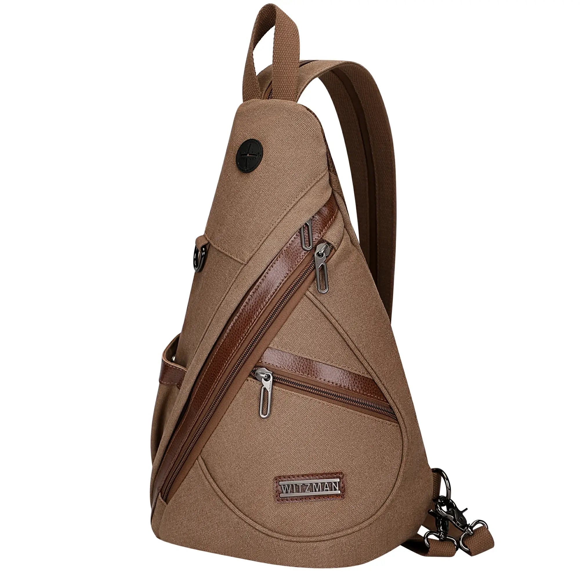 a8004 Canvas Sling Bag for Men Women #color_brown