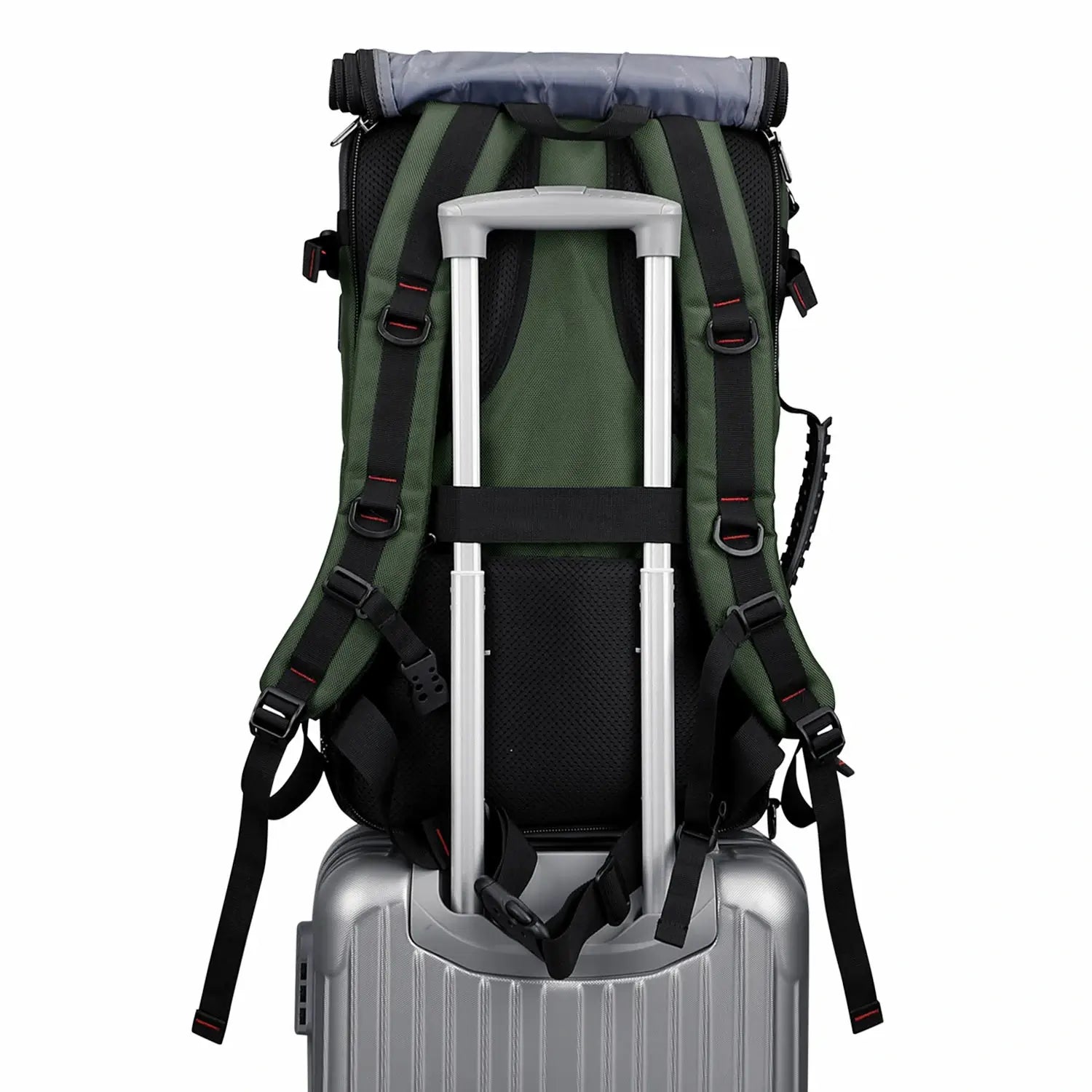 Carry On Travel Backpack for Men Nylon Bag 45L #color_green