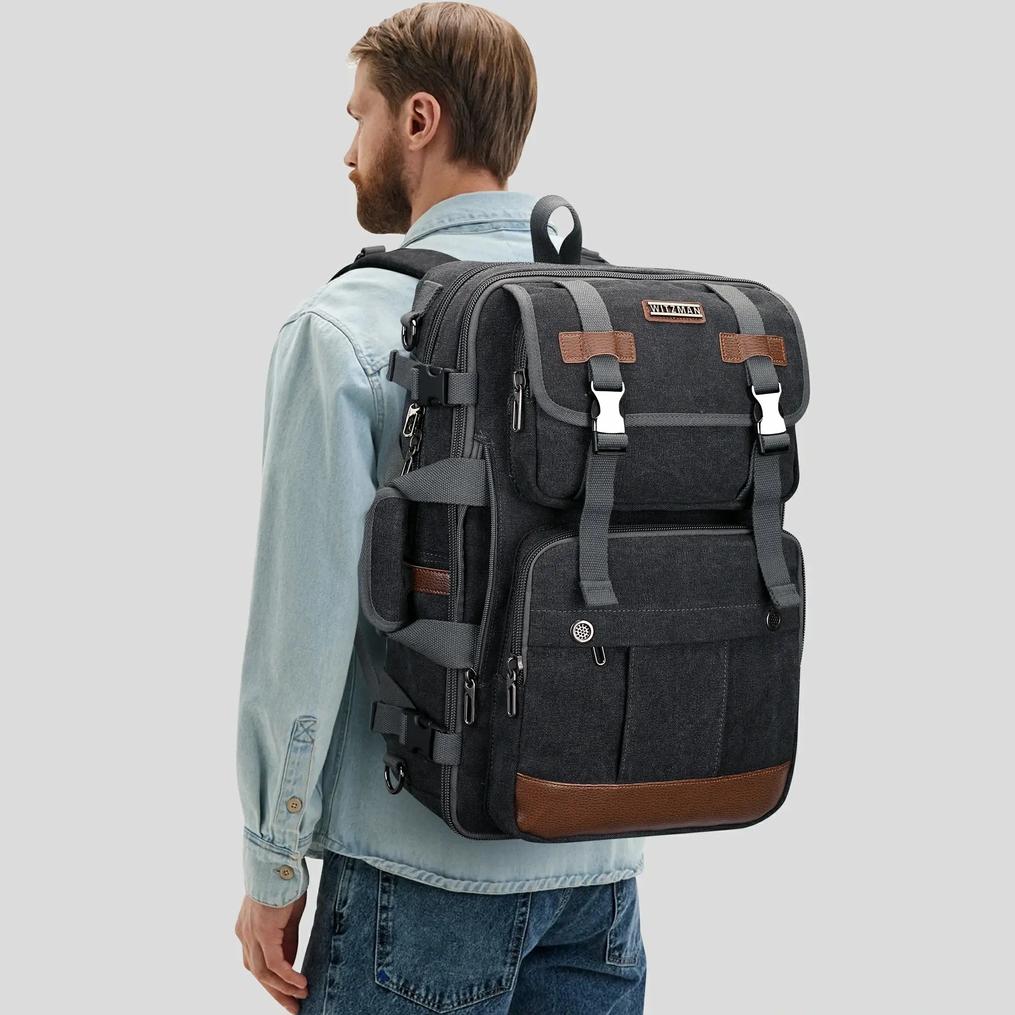 Canvas 3‑in‑1 Carry on Travel Backpack A6617-3