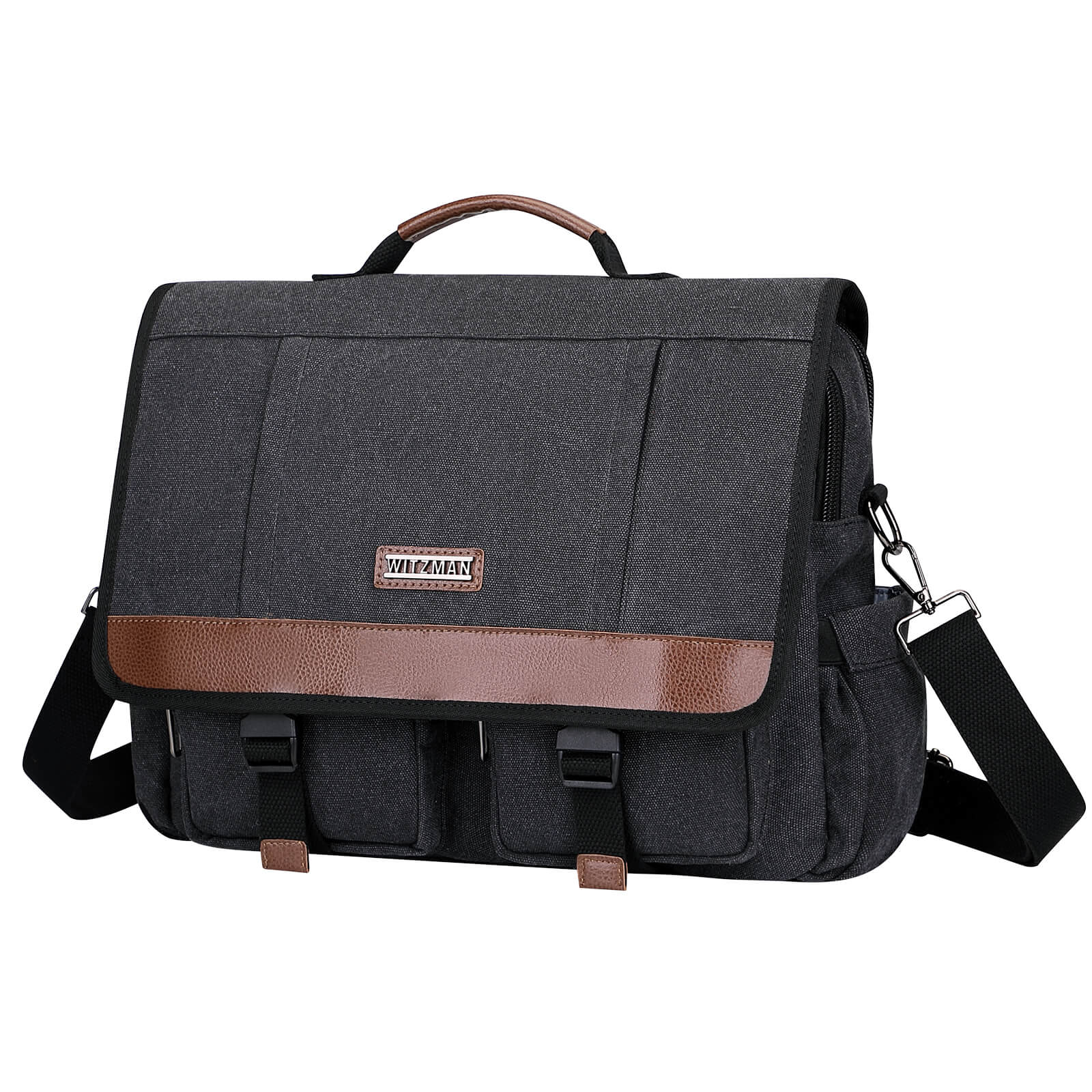 Black Canvas Messenger Bag