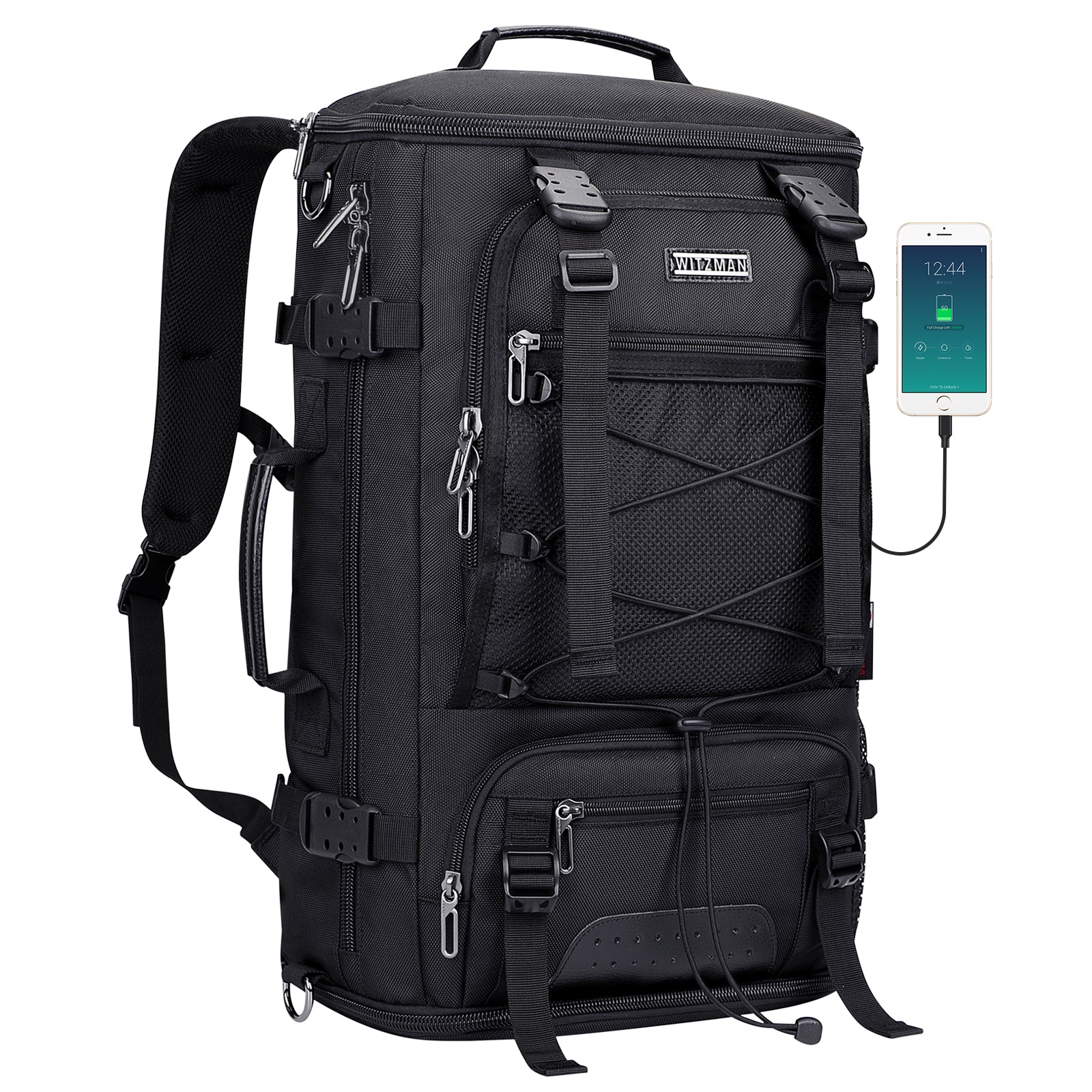 Black Nylon Travel Backpack