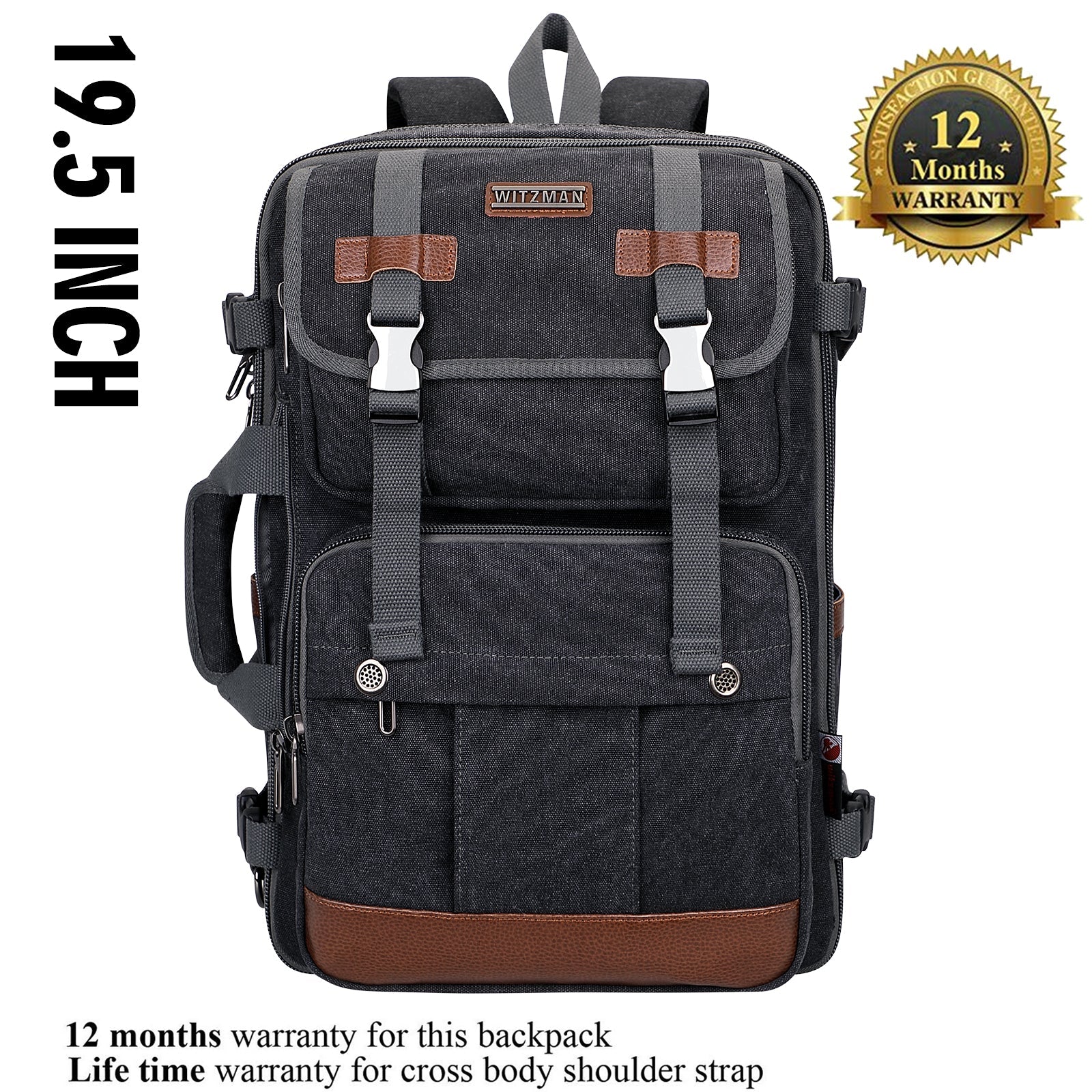 Black Canvas Travel Backpacks a6617-3 #color_black