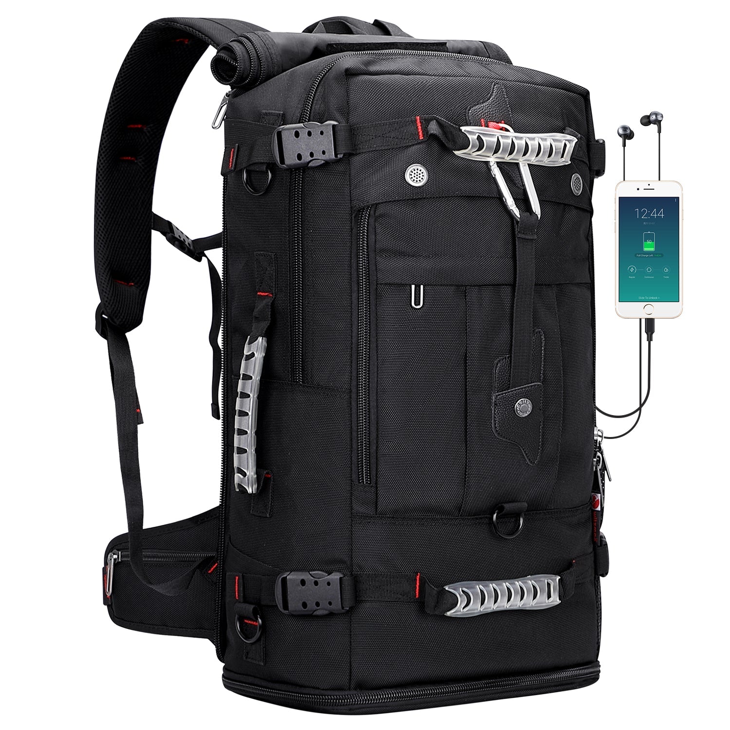 Black Nylon Travel Backpack