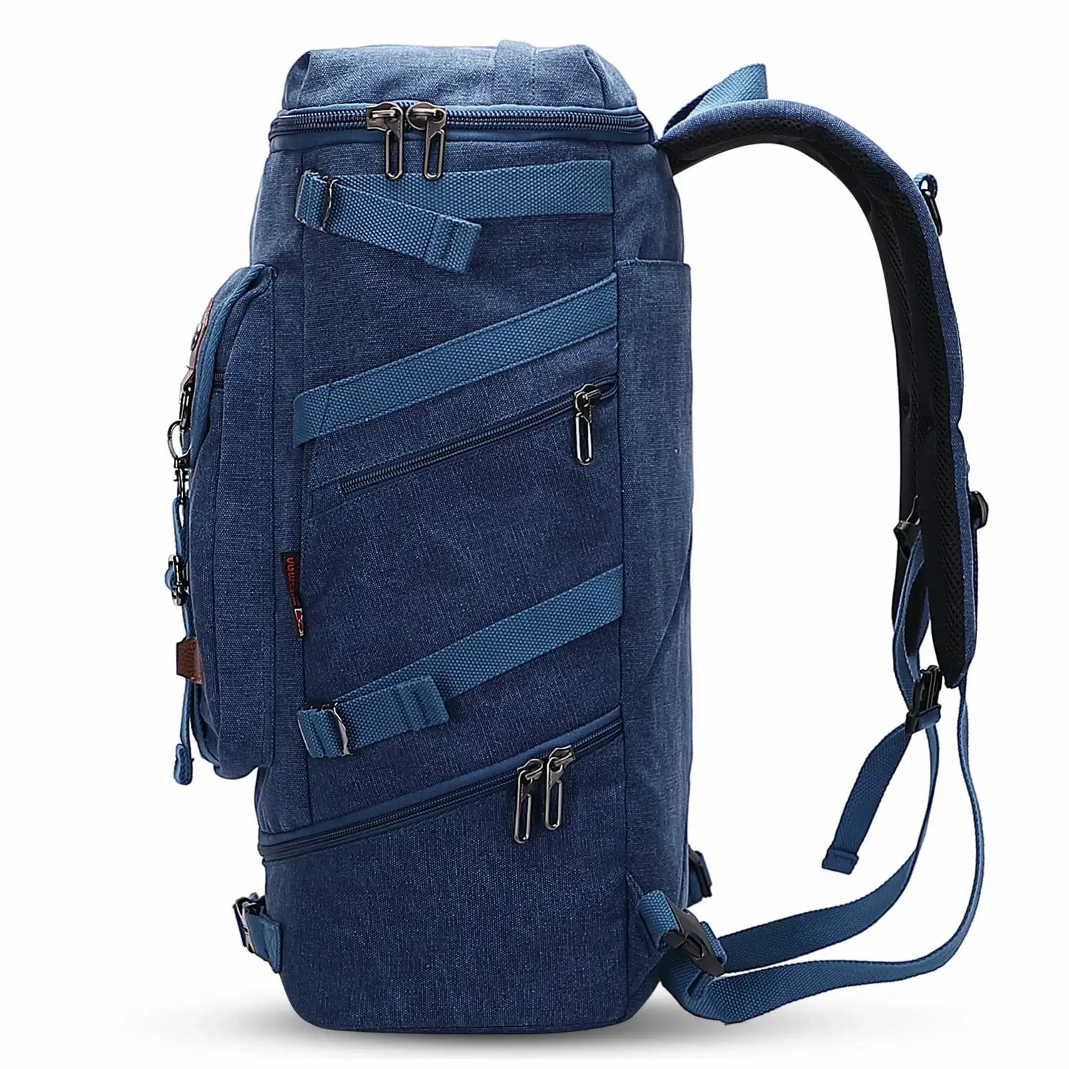 vintage Canvas Carry on Travel Backpack blue