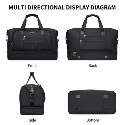 Travel Duffle Bags for Men Weekender Bags With Toiletry Bag Sets black
