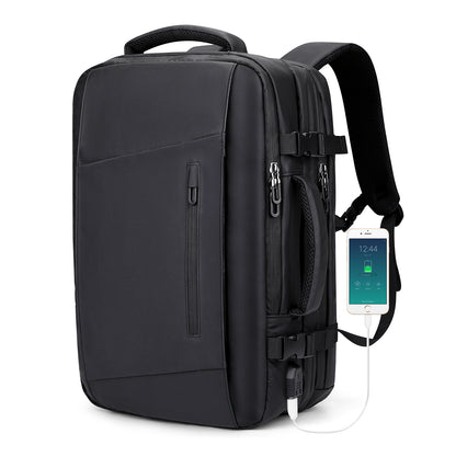 Black Nylon Waterproof Travel Laptop Backpack