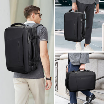 Black Nylon Waterproof Travel Laptop Backpack