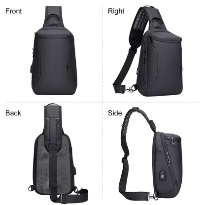 Black Nylon Sling Bag For Men