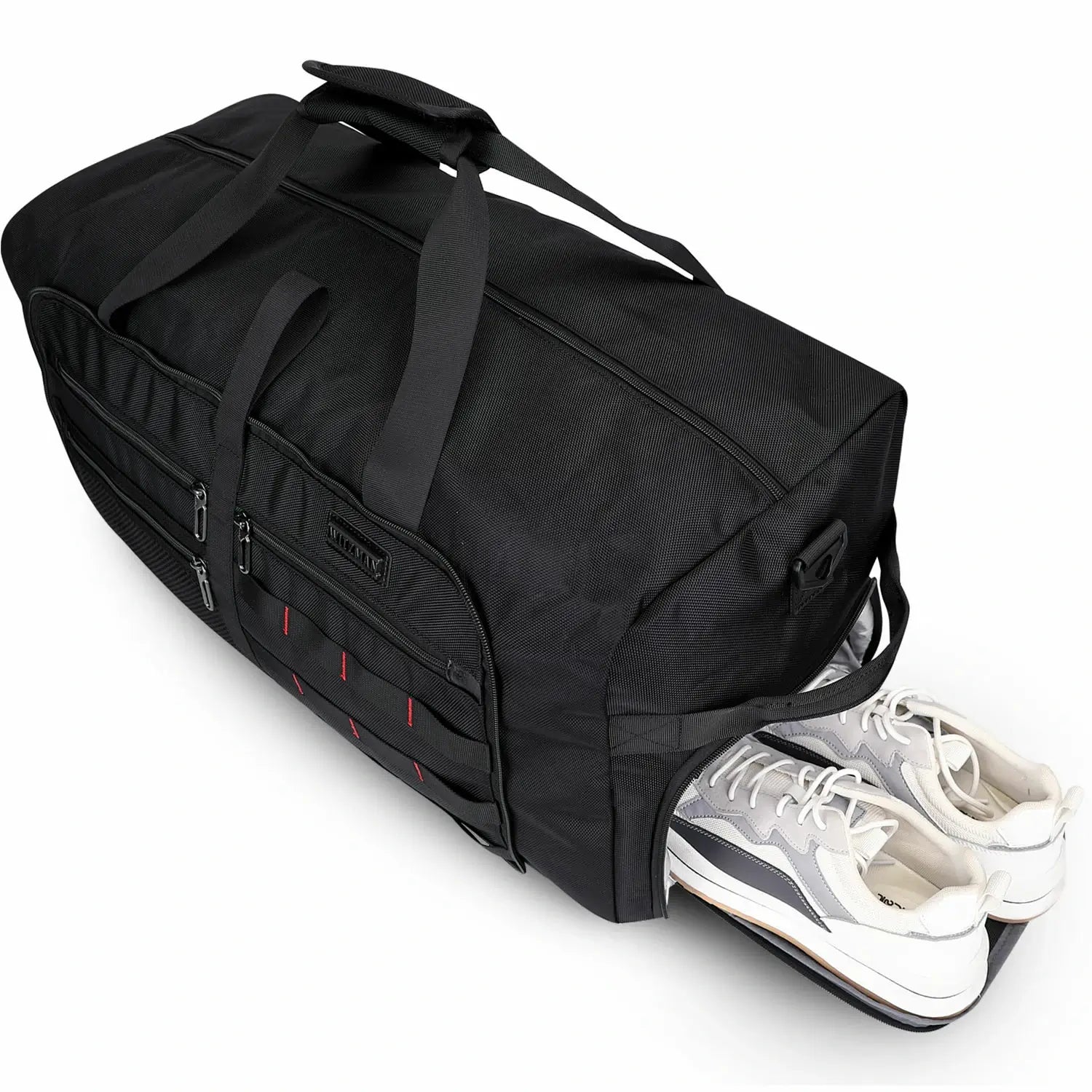 Foldable Duffel Bag for Travel 65L Lightweight Packable black nylon bag