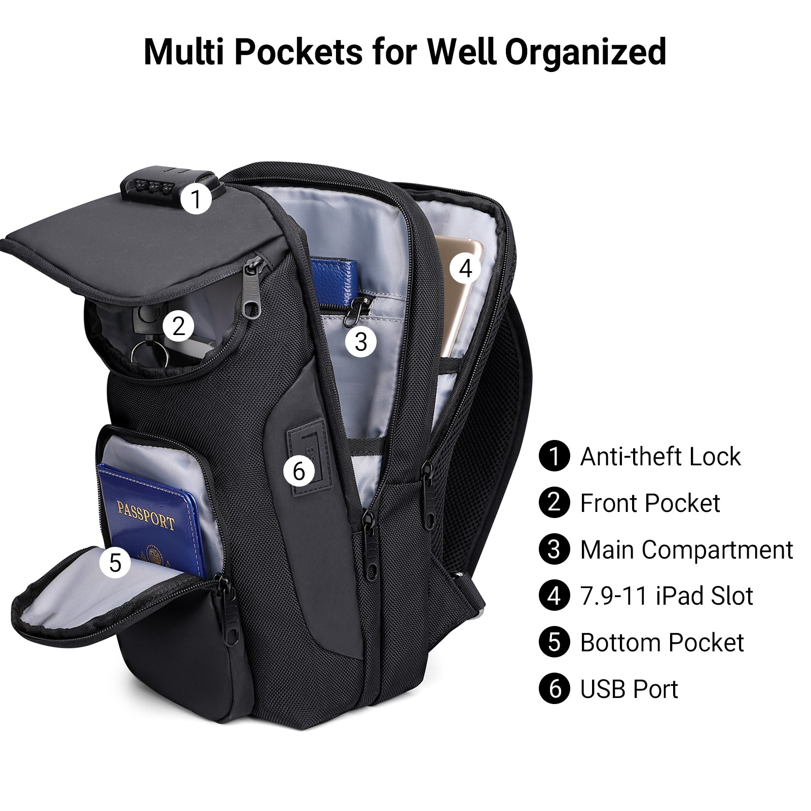 Nylon Sling Bag Crossbody Bags Men