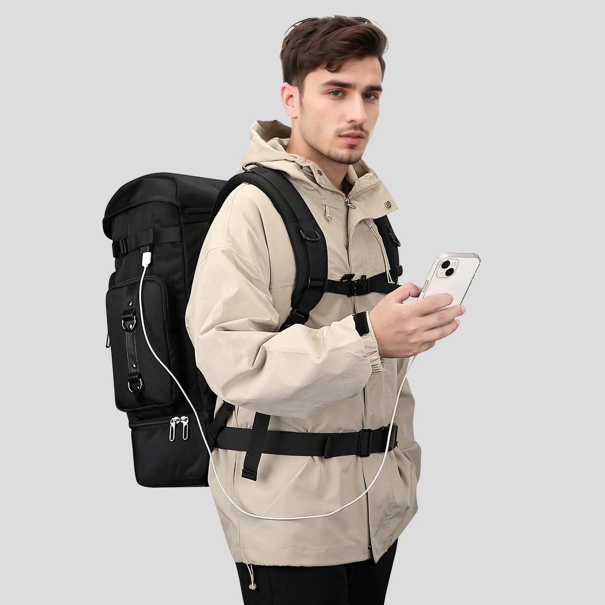 B691 witzman travel backpack for men large nylon carry on backpack laptop bag weekender bag Shoe compartment BEST PACK USB POST