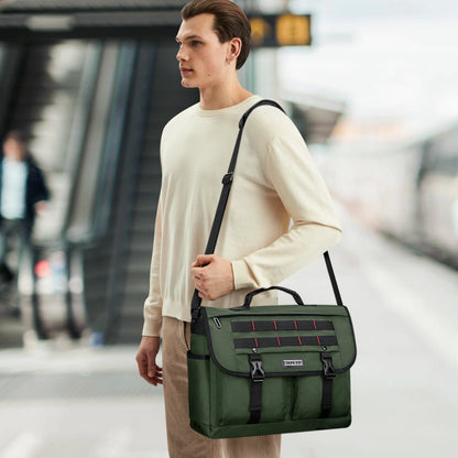 Business travel messenger bag for men witzman b701 #color_green