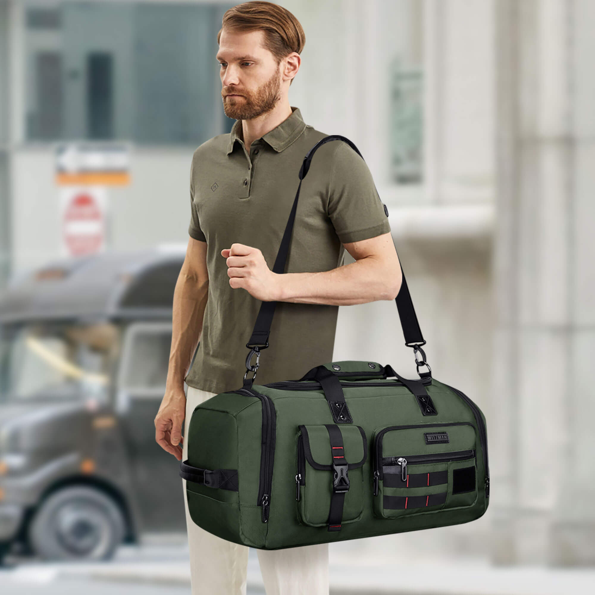 witzman b693 nylon duffel bag 
 color_green