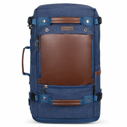 Travel Luggage Canvas Backpack for Men 22.5 inch green Rucksack blue