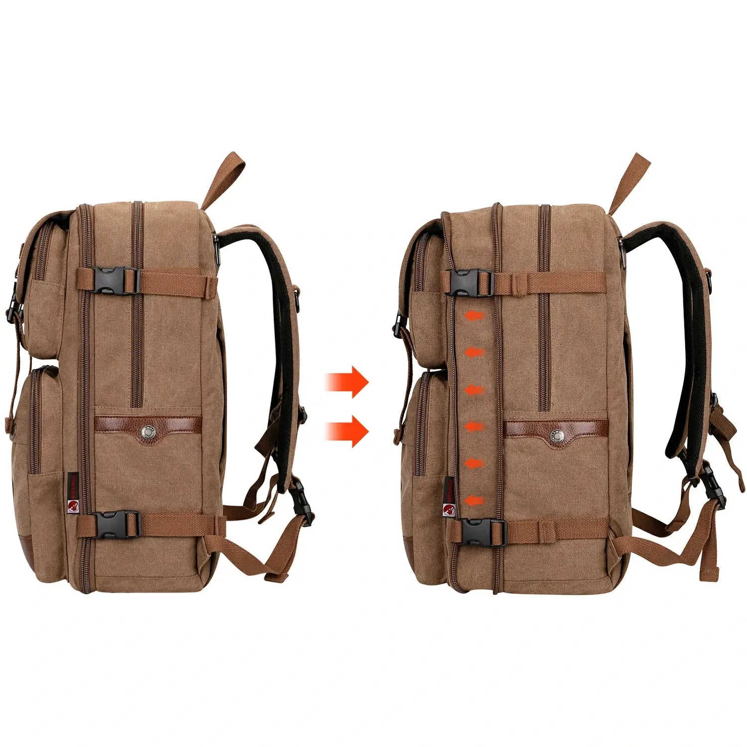Black Canvas Travel Backpacks a6617-3 #color_brown