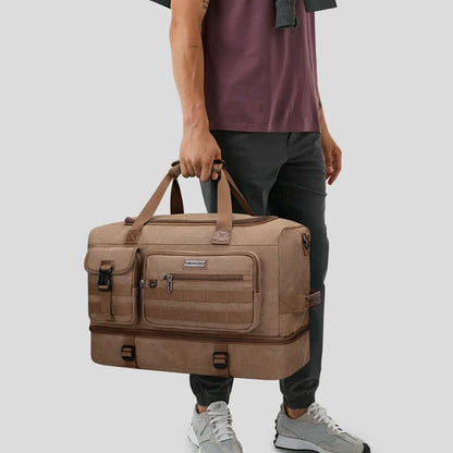 Classic Vintage Canvas Duffel Bag with Toiletry Set A8010-2