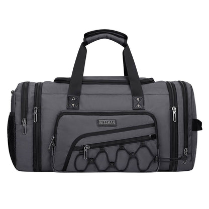 B695 WITZMAN Duffle Bag for Men Nylon Large Weekender Bag with Shoe Compartment #color_grey
