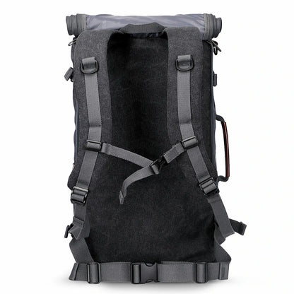 vintage canvas travel backpack for men carry on bag #color_black