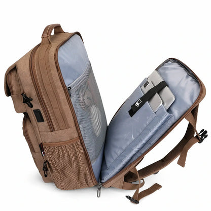 Men’s Canvas Travel Backpack TSA Vintage Carry-On Bag A8012