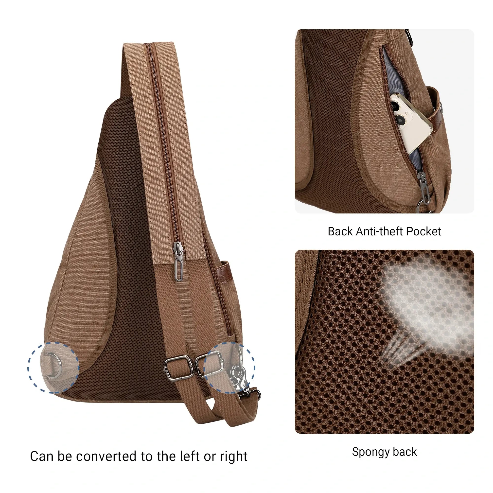 a8004 Canvas Sling Bag for Men Women #color_brown