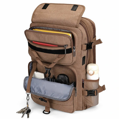 Men’s Canvas Travel Backpack TSA Vintage Carry-On Bag A8012