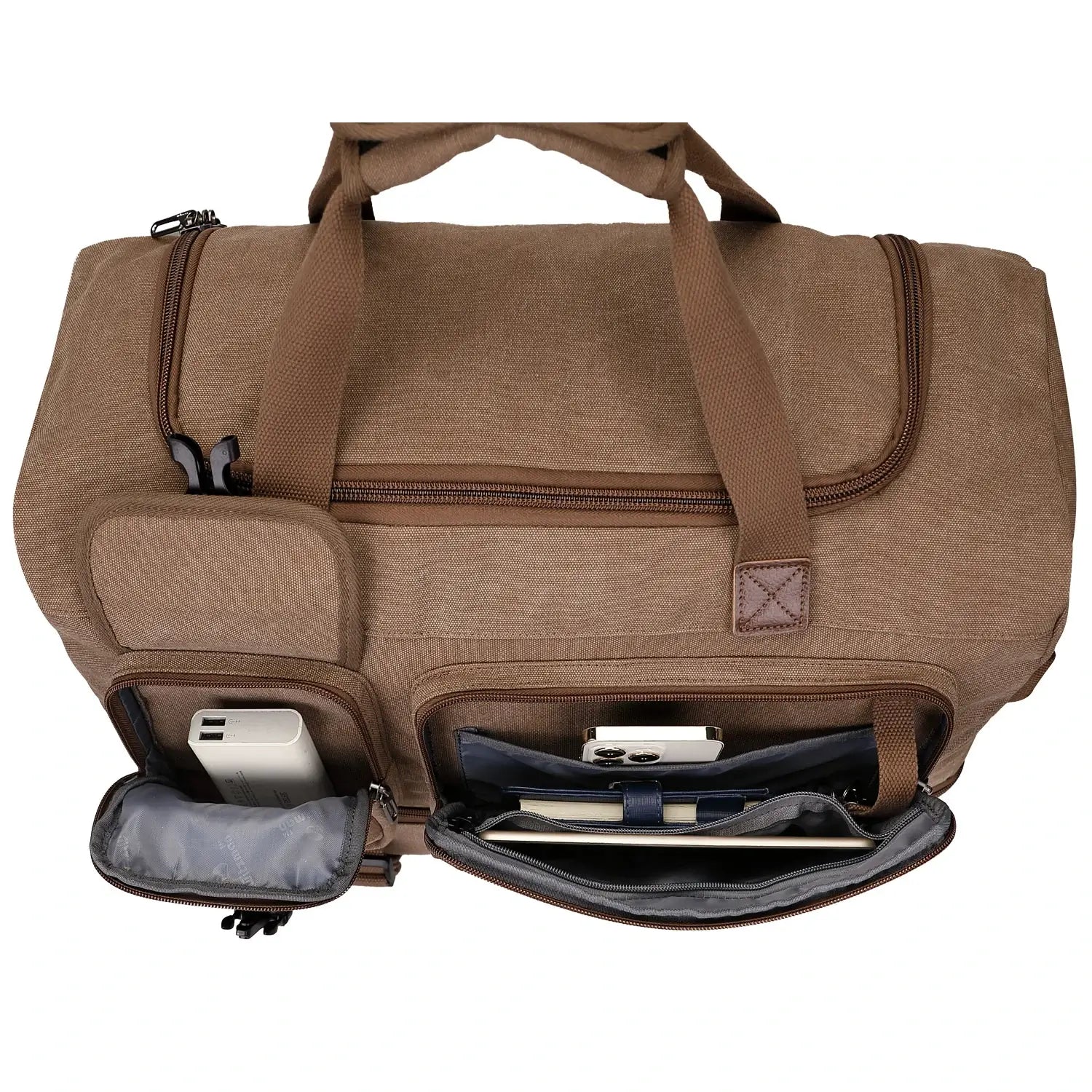 Classic Vintage Canvas Duffel Bag with Toiletry Set A8010-2