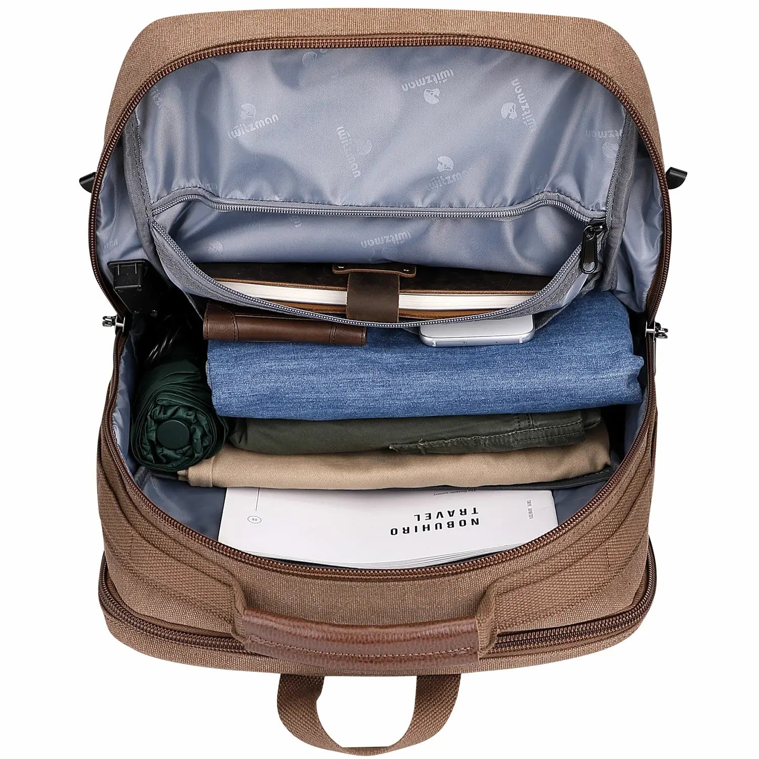 Men’s Canvas Travel Backpack TSA Vintage Carry-On Bag A8012