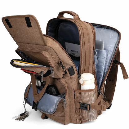 Men’s Canvas Travel Backpack TSA Vintage Carry-On Bag A8012