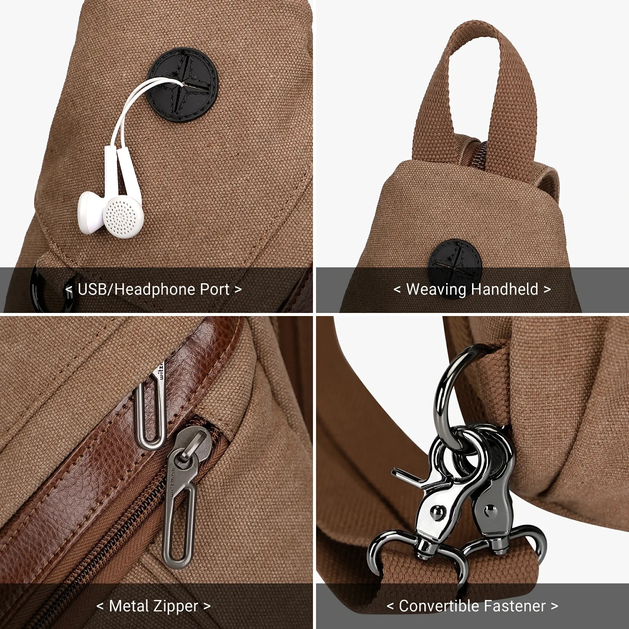 a8004 Canvas Sling Bag for Men Women #color_brown