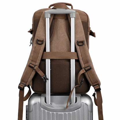 Men’s Canvas Travel Backpack TSA Vintage Carry-On Bag A8012