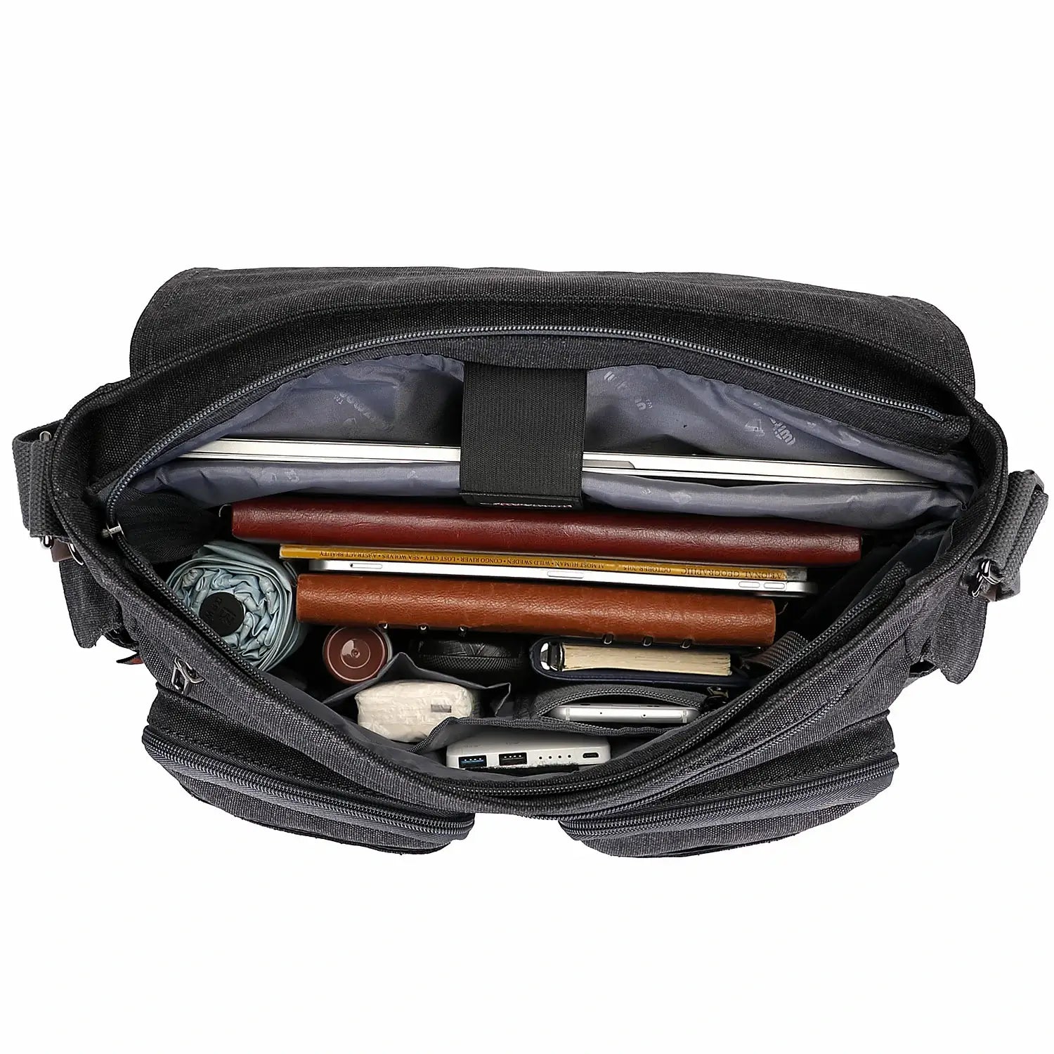 witzman vintage postman bag for men canvas for men black business messenger bags a8007 large #color_black