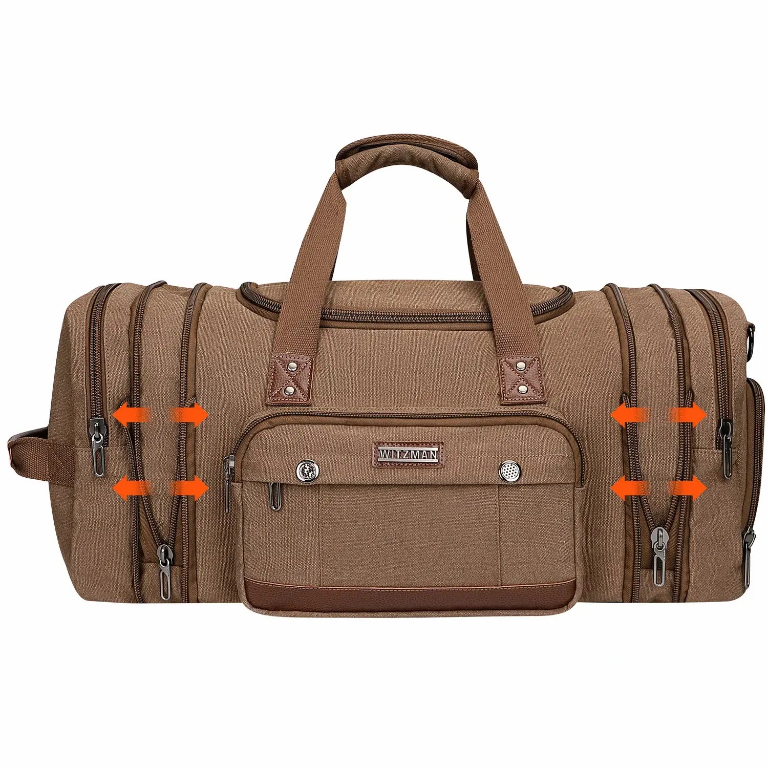 witzman brown Mens Fashion Large Canvas Travel Duffle Bags best carry-on bag for international travel brown,a8007