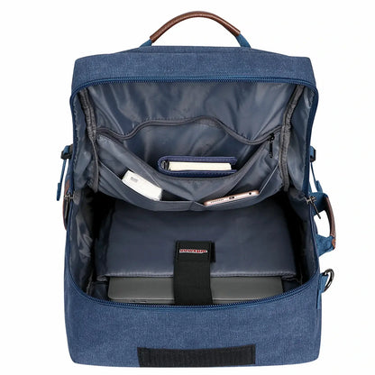 Travel Luggage Canvas Backpack for Men 22.5 inch green Rucksack blue