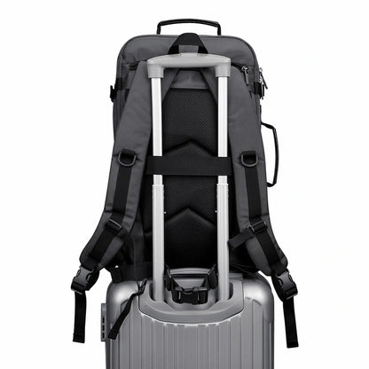 B688 Best large travel backpack carry on luggage bag sliver grey backpacks 45L with clamshell opening and multiple compartments