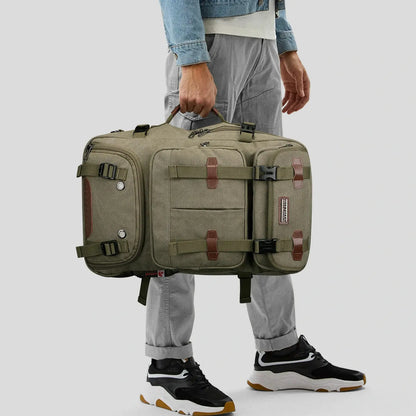 Convertible 40L travel backpack with USB port and 18+ compartments, fits 17 inch laptop, ideal for men and women a8013 best amry green large tote backpack for men