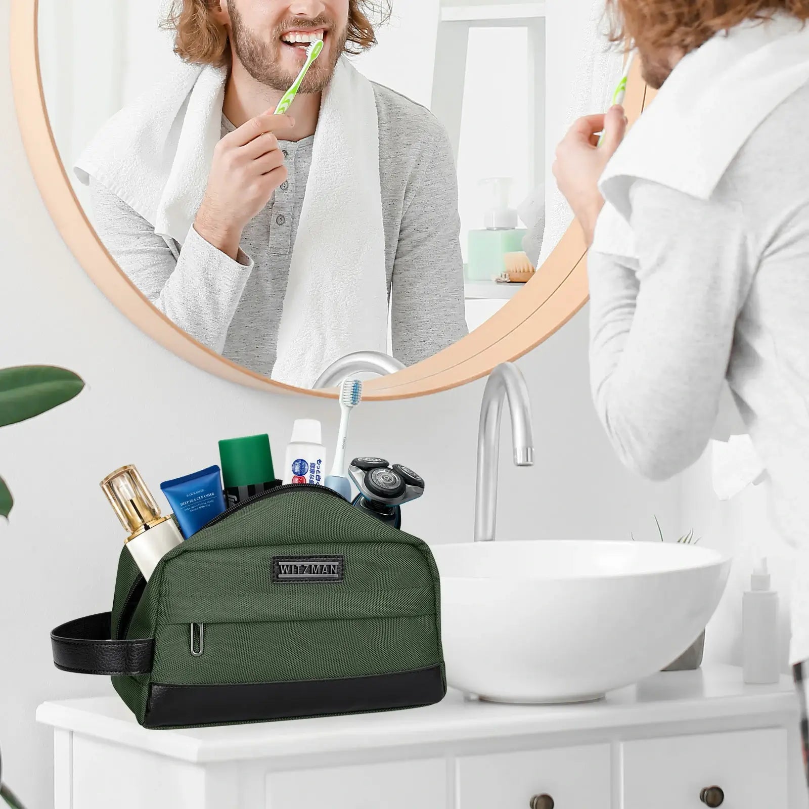 B692 Travel Bathroom Bag Toiletry Bag Shaving Bag Cosmetic bag #color_green