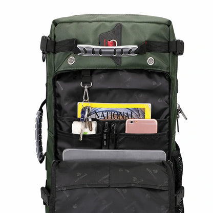 witzman b681 nylon travel backpack for men carry on bag #color_green