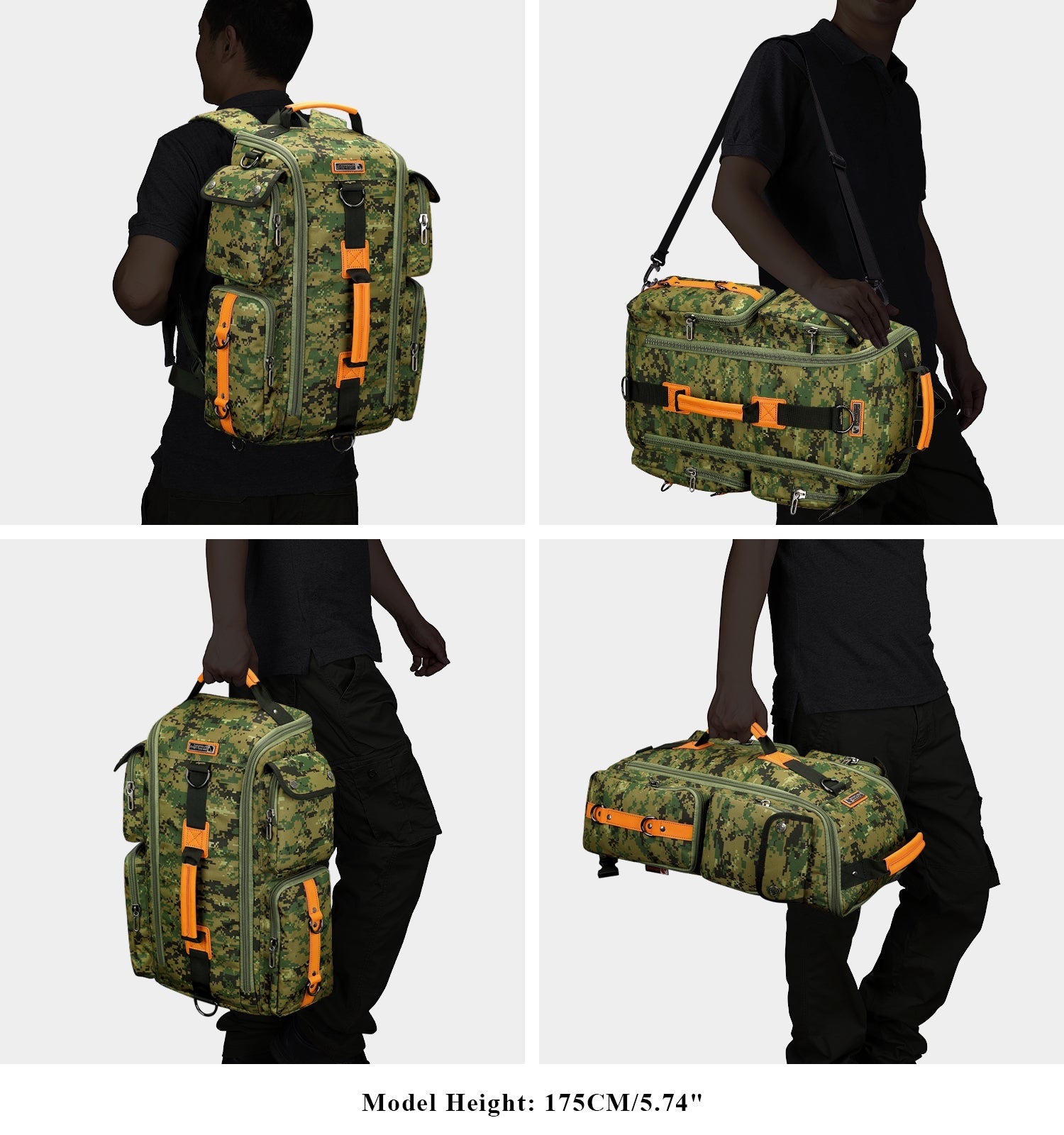 Camo Green Nylon Backpack