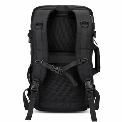 Mochila de viaje de nylon negro para hombres B683