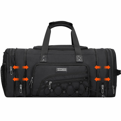 Duffel Bag Nylon Large Gym Weekender Bag With Shoe Compartment black