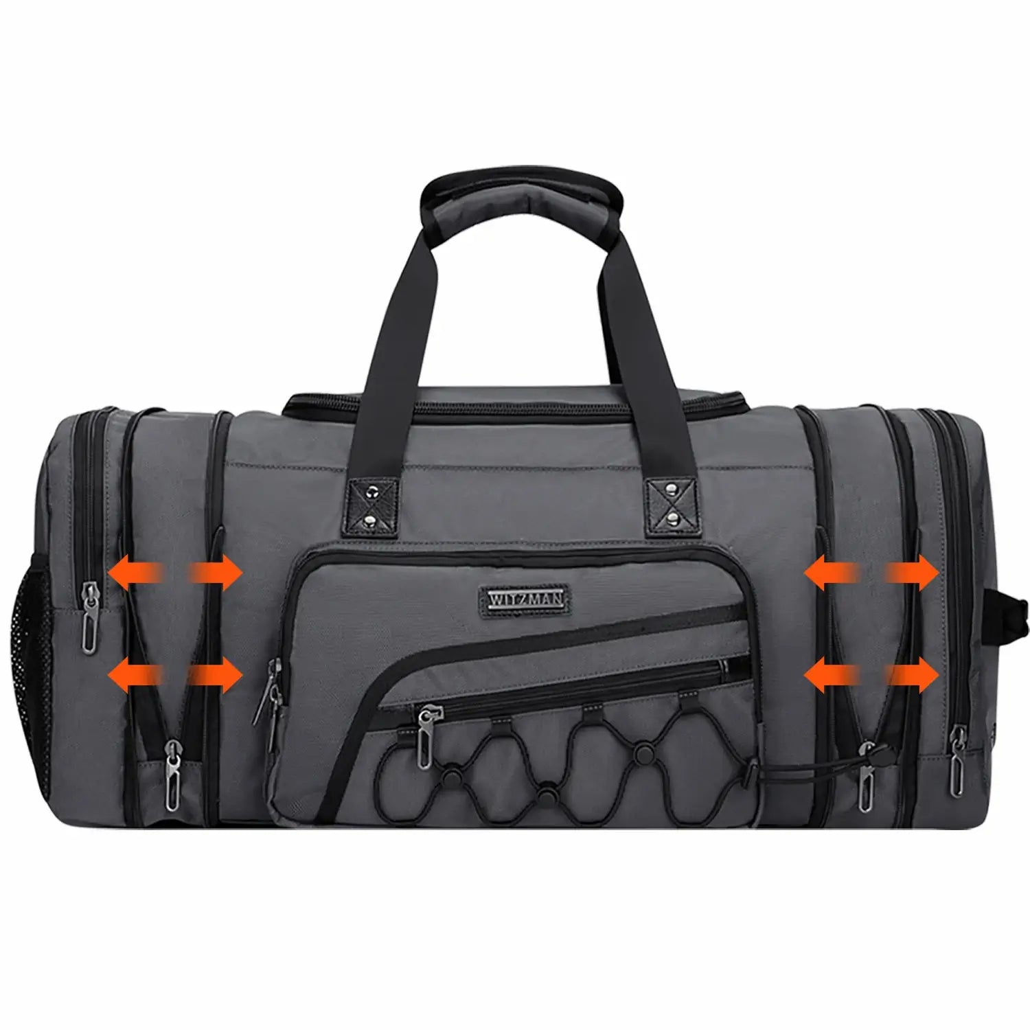B695 WITZMAN Duffle Bag for Men Nylon Large Weekender Bag with Shoe Compartment #color_grey