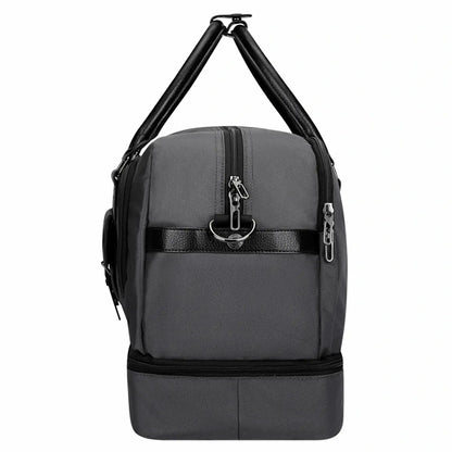 High-end fashion travel nylon duffle bag set #color_grey