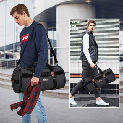 Black Canvas Large Travel Duffel Bags