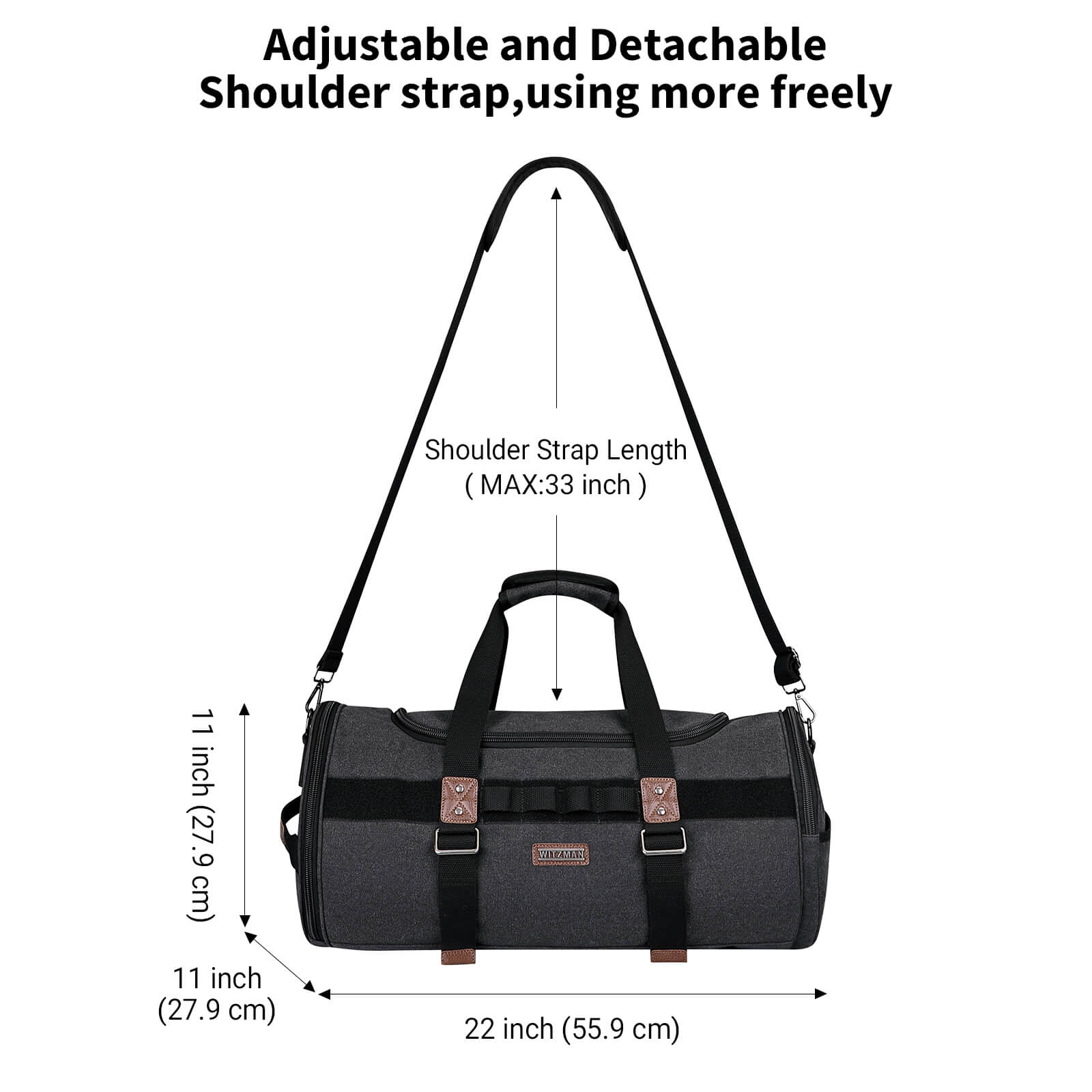 Black Canvas Large Travel Duffel Bags