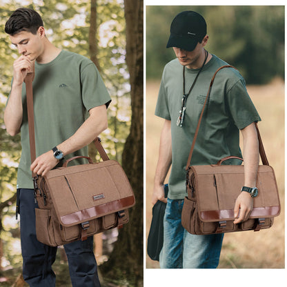 Brown Canvas Messenger Bag