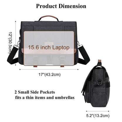 Black Canvas Messenger Bag