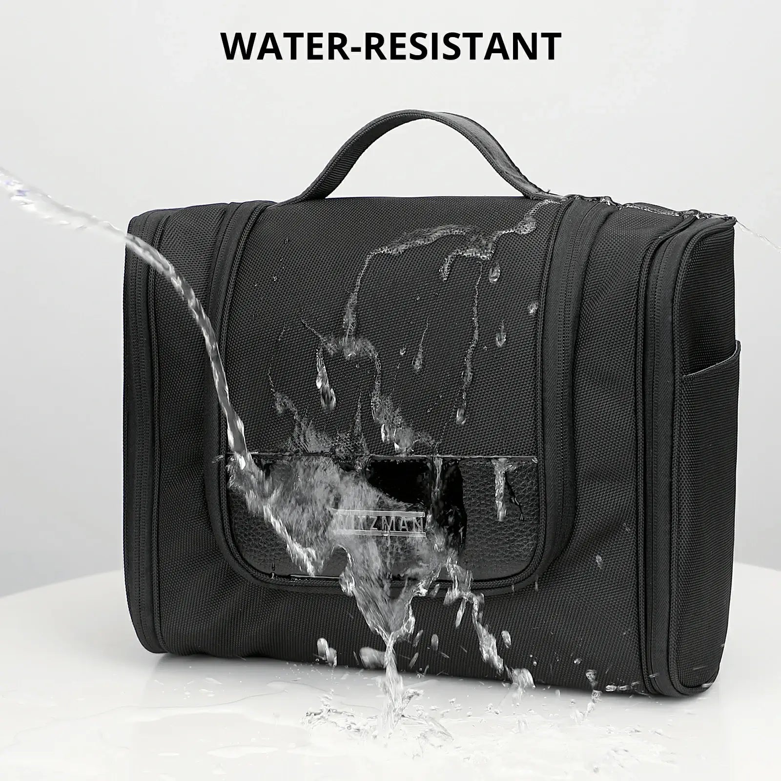 Black large toiletry bag for men