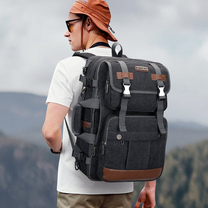 Black Canvas Travel Backpacks a6617-3 #color_black